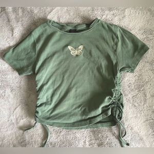 Urban Outfitters forest green butterfly crop top 🌲🦋